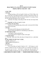 Giáo án Lịch sử 9 bài 16: Hoạt động của Nguyễn Ái Quốc ở nước ngoài trong những năm 1919  1925