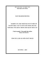 Nghiên cứu thu nhận pectin từ một số nguồn thực vật và sản xuất màng pectin sinh học ứng dụng trong bảo quản thực phẩm (tt) 