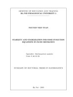 Tính ổn định và ổn định hóa đối với một số phương trình tiến hóa trong cơ học chất lỏng tt tiếng anh 