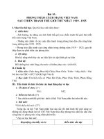 Giáo án Lịch sử 9 bài 15: Phong trào cách mạng Việt Nam sau Chiến tranh thế giới thứ nhất (1919  1925)