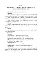 Giáo án Lịch sử 9 bài 16: Hoạt động của Nguyễn Ái Quốc ở nước ngoài trong những năm 1919  1925