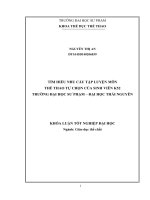 Tìm hiểu nhu cầu  tập luyện môn thể thao tự chọn của sinh viên k52 Trường ĐHSP – ĐHTN