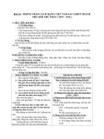 Giáo án Lịch sử 9 bài 15: Phong trào cách mạng Việt Nam sau Chiến tranh thế giới thứ nhất (1919  1925)