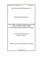 Thực hiện chính sách đào tạo nghề cho lao động nông thôn ở vùng đồng bằng sông cửu long tt 