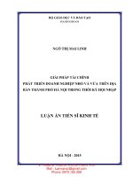 Giải pháp tài chính phát triển doanh nghiệp nhỏ và vừa trên địa bàn thành phố hà nội trong thời kỳ hội nhập 