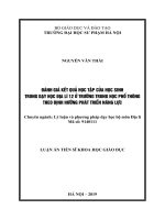 Đánh giá kết quả học tập của học sinh trong dạy học địa lí 12 ở trường trung học phổ thông theo định hướng phát triển năng lực tt 