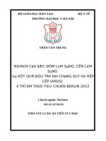 Nghiên cứu đặc điểm lâm sàng, cận lâm sàng và kết quả điều trị hội chứng suy hô hấp cấp (ARDS) ở trẻ em theo tiêu chuẩn berlin 2012 