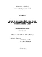 Quản lý tài chính của Sở GD&ĐT khu vực Tây Bắc đối với trường Trung học phổ thông trong bối cảnh đổi mới giáo dục