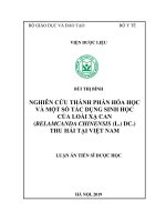 Nghiên cứu thành phần hóa học và một số tác dụng sinh học của loài Xạ can (Belamcanda chinensis (L.) DC.) thu hái tại Việt Nam