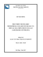 Phát triển thương hiệu Thành phố Đà Nẵng đối với nhà đầu tư tiếp cận dựa trên