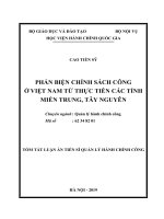 PHẢN BIỆN CHÍNH SÁCH CÔNG ở VIỆT NAM từ THỰC TIỄN các TỈNH MIỀN TRUNG, tây NGUYÊN tt