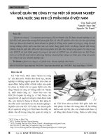 VẤN ĐỀ QUẢN TRỊ CÔNG TY TẠI MỘT SỐ DOANH NGHIỆP