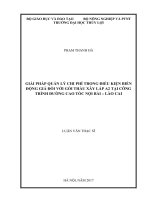 Giải pháp quản lý chi phí trong điều kiện biến động giá đối với gói thầu xây lắp a2 tại công trình đường cao tốc nội bài – lào cai 