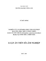 Nghiên cứu cơ sở khoa học cho giải pháp bảo tồn, phục hồi và phát triển loài cây Sến trung (Homalium ceylanicum (Gardner) Benth) tại tỉnh Thừa Thiên Huế