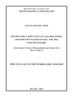 Góp phần phát triển năng lực dạy học số học cho sinh viên ngành giáo dục tiểu học ở trường đại học tt 