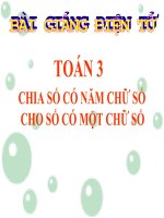 Bài giảng Toán 3 chương 4 bài 12: Chia số có 5 chữ số cho số có 1 chữ số