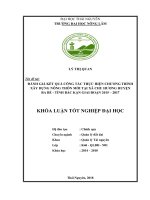 Đánh giá kết quả công tác thực hiện chương trình xây dựng nông thôn mới tại xã chu hương– huyện ba bể– tỉnh bắc kạn giai đoạn 2015 – 2017 