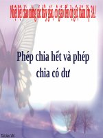 Bài giảng Toán 3 chương 2 bài 7: Phép chia hết và phép chia có dư