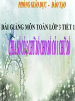 Bài giảng Toán 3 chương 4 bài 12: Chia số có 5 chữ số cho số có 1 chữ số