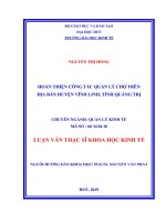 Hoàn thiện công tác quản lý chợ trên địa bàn huyện vĩnh linh, tỉnh quảng trị  