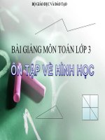 Bài giảng Toán 3 chương 1 bài 7: Ôn tập về hình học