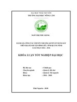 Đánh giá công tác chuyển nhượng quyền sử dụng đất trên địa bàn huyện bình liêu, tỉnh quảng ninh giai đoạn 2014   2016 