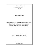 Nghiên cứu thu nhận, biến tính gelatin từ phế liệu thủy sản và ứng dụng trong công nghiệp thực phẩm 