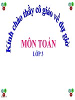 Bài giảng Toán 3 chương 3 bài 3: Điểm ở giữa. Trung điểm của đoạn thẳng
