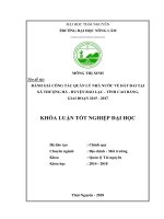 Đánh giá công tác quản lý nhà nước về đất đai tại xã thượng hà, huyện bảo lạc, tỉnh cao bằng giai đoạn 2015 2017 
