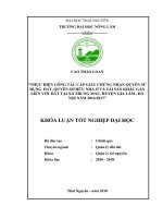 Thực hiện công tác kê khai lập hồ sơ cấp đổi giấy chứng nhận quyền sử dụng đất, quyền sở hữu nhà ở và tài sản khác gắn liền với đất tại xã trung mầu, huyện gia lâm, hà nội năm 2014 2017 