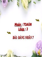 Bài giảng Toán 3 chương 2 bài 8: Bảng nhân 7