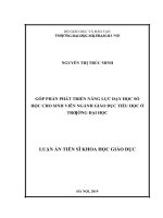 Góp phần phát triển năng lực dạy học số học cho sinh viên ngành giáo dục tiểu học ở trường đại học 