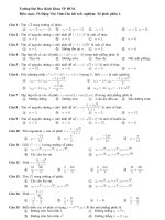 BỘ TRẮC NGHIỆM MÔN ĐẠI SỐ TUYẾN TÍNH CÓ ĐÁP SỐ