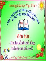 Bài giảng Toán 4 chương 2 bài 1: Tìm hai số khi biết tổng và hiệu của hai số đó