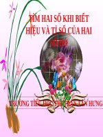 Bài giảng Toán 4 chương 5 bài 1: Tìm 2 số khi biết hiệu và tỉ của 2 số đó