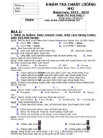 Kiểm tra học kì 1 tin học 7 có đáp án và ma trận 