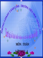 Bài giảng Toán 4 chương 5 bài 1: Tìm 2 số khi biết hiệu và tỉ của 2 số đó