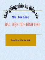 Bài giảng Toán 4 chương 4 bài 3: Diện tích hình thoi