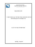 Ý thức pháp luật với việc thực hành dân chủ cơ sở ở tỉnh quảng nam hiện nay 