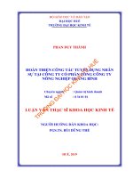 Hoàn thiện công tác tuyển dụng nhân sự tại công ty cổ phần tổng công ty nông nghiệp quảng bình 