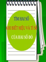 Bài giảng Toán 4 chương 5 bài 1: Tìm 2 số khi biết hiệu và tỉ của 2 số đó