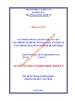 Giải pháp nâng cao mức độ tự chủ tài chính tại trung tâm tin học và dịch vụ tài chính công, sở tài chính quảng bình 