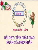 Bài giảng Toán 4 chương 2 bài 2: Tính chất giao hoán của phép nhân