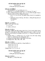 Đề toán ôn thi vào lớp 10 