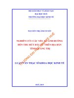 NGHIÊN cứu các yếu tố ẢNH HƯỞNG đến THU hút đầu tư TRÊN địa bàn TỈNH QUẢNG TRỊ 