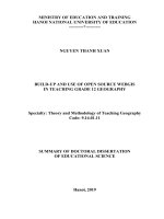 Xây dựng và sử dụng WebGIS mã nguồn mở trong dạy học địa lí 12 trung học phổ thông tt tiếng anh 