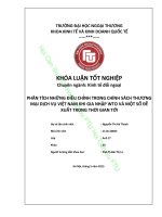 PHÂN TÍCH NHỮNG ĐIỀU CHỈNH TRONG CHÍNH SÁCH THƯƠNG MẠI DỊCH VỤ VIỆT NAM KHI GIA NHẬP WTO VÀ MỘT SỐ ĐỀ XUẤT TRONG THỜI GIAN TỚI
