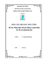 Nhận diện chuyển động và phát hiện tốc độ của phương tiện