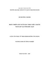 Phát triển sản xuất rau theo tiêu chuẩn vietgap tại tỉnh bắc kạn 