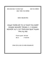 Hoàn thiện kế toán thuế thu nhập doanh nghiệp trong các doanh nghiệp xây lắp trên địa bàn thành phố hà nội tt 